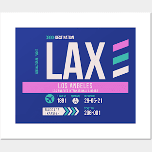 Los Angeles (LAX) Airport Code Baggage Tag Posters and Art